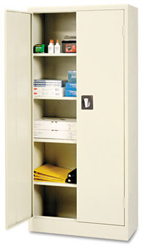 Alera® Space Saver Assembled Storage Cabinet Four Shelves, 30w x 15d 66h, Putty