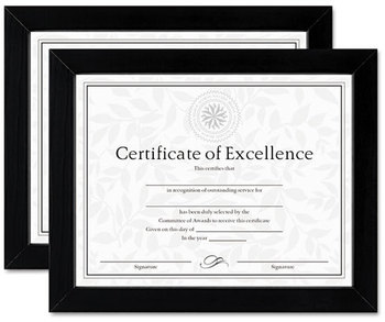DAX® Solid Wood Document Frame Set,  Wood, 8 1/2 x 11, Black, Set of Two