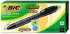 A Picture of product BIC-CPGE11BK BIC® Ecolutions® ReAction® Retractable Ball Pen,  Black Ink, 1mm, Medium, Dozen