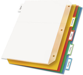 Cardinal® Poly Ring Binder Pockets,  8-1/2 x 11, Letter, Assorted Colors, 5/Pack