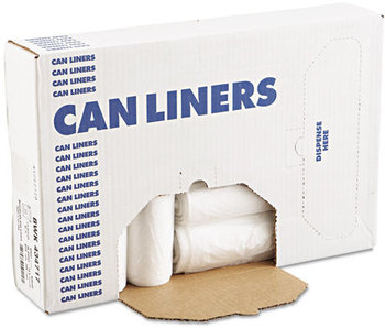 Boardwalk® High-Density Can Liners,  43 x 47, 56gal, 14 Micron, Natural, 25/Roll, 8 Rolls/CT