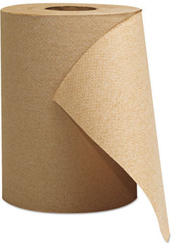 GEN Hardwound Roll Towels,  1-Ply, Brown, 7.875" x 300 ft, 12 Rolls/Carton