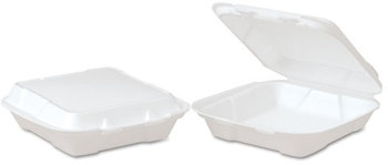 Genpak SN240 Snap It Foam Container, 8 1/4 x 8 x 3, White, 100 per Bag  (Case of 2 Bags)