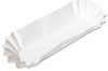 A Picture of product 193-105 Hoffmaster® Fluted Hot Dog Trays,  6w x 2d x 2h, White, 500/Sleeve, 6 Sleeves/Carton