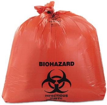 Heritage Healthcare Biohazard Printed Can Liners,  40-45 gal, 3mil, 40 x 46, Red, 75/CT
