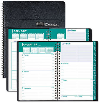 House of Doolittle™ Express Track® 100% Recycled Weekly Appointment Book/Monthly Planner 8 x 5, Black Cover, 13-Month (Jan to Jan): 2024 2025
