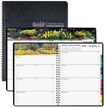 House of Doolittle™ Earthscapes™ 100% Recycled Gardens the World Weekly/Monthly Planner Photography, 10 x 7, Black Cover, 12-Month (Jan-Dec): 2024