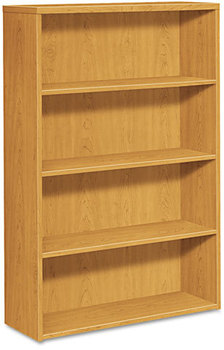 HON® 10500 Series™ Laminate Bookcase Four-Shelf, 36w x 13.13d 57.13h, Harvest