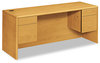 A Picture of product HON-10743CC HON® 10700 Series™ Kneespace Credenza with Three-Quarter Height Pedestals 3/4 72w x 24d 29.5h, Harvest