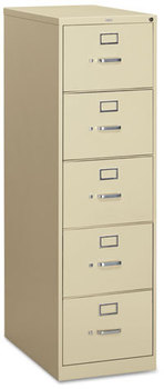 HON® 310 Series Vertical File 5 Legal-Size Drawers, Putty, 18.25" x 26.5" 60"