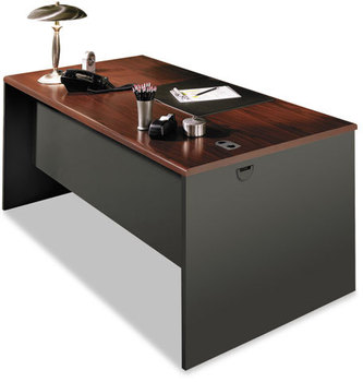 HON® 38000 Series™ Desk Shell 60" x 30" 29.5", Mahogany/Charcoal