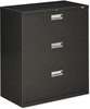 A Picture of product HON-683LS HON® Brigade® 600 Series Lateral File 3 Legal/Letter-Size Drawers, Charcoal, 36" x 18" 39.13"