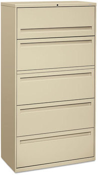 HON® Brigade® 700 Series Lateral File 4 Legal/Letter-Size Drawers, 1 Shelf, Post Putty, 36" x 18" 64.25"