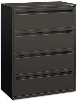 HON® Brigade® 700 Series Lateral File 4 Legal/Letter-Size Drawers, Charcoal, 42" x 18" 52.5"