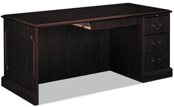 HON® 94000 Series™ "L" Workstation Desk for Return on Left 66" x 30" 29.5", Mahogany