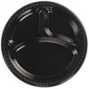 A Picture of product 240-119 Chinet® Heavyweight Plastic Dinnerware,  10 1/4" Dia, Black, 125/PK, 4 Packs/CT