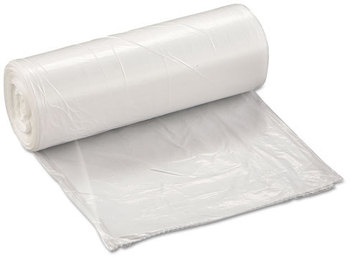 Inteplast Group Low-Density Commercial Can Liners. 10 gal. 0.35 mil. 24 X 24 in. Clear. 50 bags/roll, 20 rolls/case.