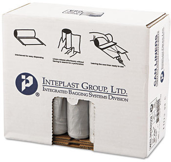 Inteplast Group Low-Density Commercial Can Liners. 30 gal. 0.58 mil. 30 x 36. Clear. 25/roll, 10 rolls/carton.