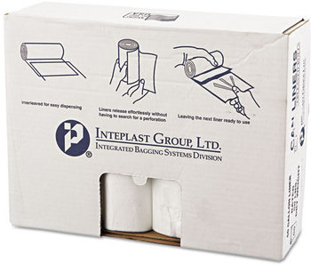 Inteplast Group High-Density Commercial Can Liners Value Pack,  38 x 58, 60gal, 14mic, Clear, 25/Roll, 8 Rolls/Carton