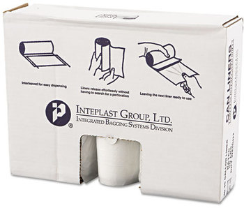 Inteplast Group High-Density Commercial Can Liners Value Pack,  40 x 46, 45gal, 14mic, Clear, 25/Roll, 6 Rolls/Carton