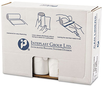 Inteplast Group High-Density Commercial Can Liners Value Pack,  43 x 46, 60gal, 16mic, Clear, 25/Roll, 8 Rolls/Carton
