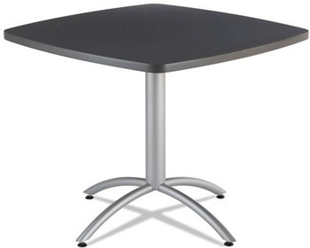 Iceberg CaféWorks Table,  36w x 36d x 30h, Graphite Granite/Silver