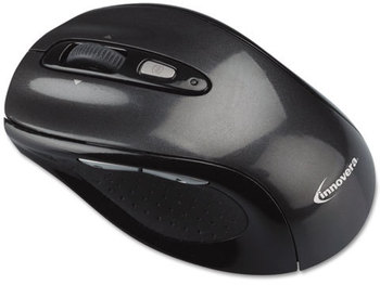 Innovera® Wireless Optical Mouse with USB-A 2.4 GHz Frequency/32 ft Range, Left/Right Hand Use, Gray/Black