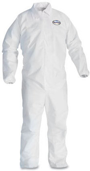 KleenGuard* A40 Elastic-Cuff and Ankle Coveralls with Zipper. X-Large. White. 25/case.
