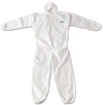 KleenGuard™ A20 Breathable Particle Protection Coveralls with Zipper Front, Elastic Back, Wrists, Ankles, and Hood. Size 3X-Large. White. 20/Carton