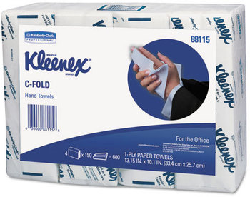 Kleenex® Folded Paper Towels,  10 1/8 x 13 3/20, White, 150/Pack, 16/Carton