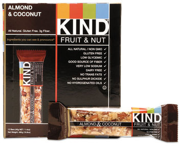 KIND Fruit and Nut Bars,  Almond and Coconut, 1.4 oz, 12/Box