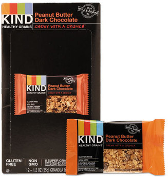 KIND Healthy Grains Bars,  Peanut Butter Dark Chocolate, 1.2 oz, 12/Box