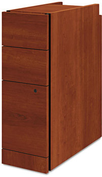 HON® Narrow Box/Box/File Pedestal Left or Right, 3-Drawers: Legal/Letter, Cognac, 9.5" x 22.75" 28"