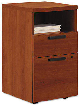 HON® 10500 Series™ Mobile Pedestal File Left or Right, 2-Drawers: Box/File, Legal/Letter, Cognac, 15.75" x 18.88" 28"