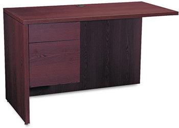 HON® 10500 Series™ “L” Workstation Return with 3/4-Height Pedestal L 3/4 Height Left Ped, 48w x 24d 29.5h, Mahogany