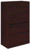 A Picture of product HON-10516NN HON® 10500 Series™ Lateral File 4 Legal/Letter-Size Drawers, Mahogany, 36" x 20" 59.13"