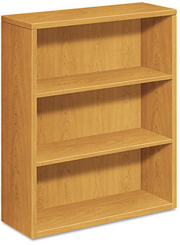 HON® 10500 Series™ Laminate Bookcase Three-Shelf, 36w x 13.13d 43.38h, Harvest