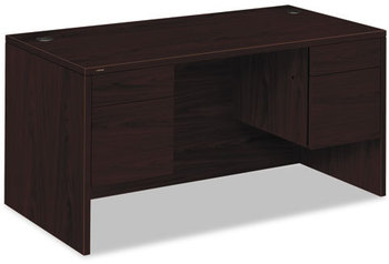 HON® 10500 Series™ Double Pedestal Desk 3/4-Height Left and Right: Box/File, 60" x 30" 29.5", Mahogany