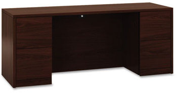 HON® 10500 Series™ Kneespace Credenza with Full-Height Pedestals With 72w x 24d 29.5h, Mahogany
