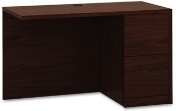 HON® 10500 Series™ “L” Workstation Return with Full-Height Pedestal L Right Ped, 48w x 24d 29.5h, Mahogany