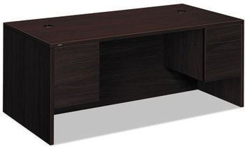 HON® 10500 Series™ Double Pedestal Desk 3/4-Height Left and Right: Box/File, 72" x 36" 29.5", Mahogany