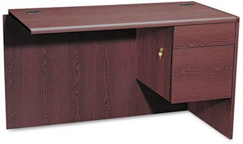 HON® 10700 Series™ "L" Workstation Return with Three-Quarter Height Pedestal on Right 3/4 48w x 24d 29.5h, Mahogany