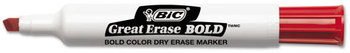 BIC® Great Erase® Bold Tank-Style Dry Erase Marker,  Chisel Tip, Red, Dozen
