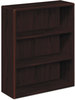 A Picture of product HON-10753NN HON® 10700 Series™ Wood Bookcases Bookcase, Three-Shelf, 36w x 13.13d 43.38h, Mahogany