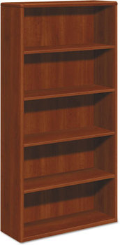 HON® 10700 Series™ Wood Bookcases Bookcase, Five-Shelf, 36w x 13.13d 71h, Cognac