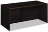 A Picture of product HON-10784LNN HON® 10700 Series™ "L" Workstation Desk with Three-Quarter Height Pedestal on Left 66" x 30" 29.5", Mahogany