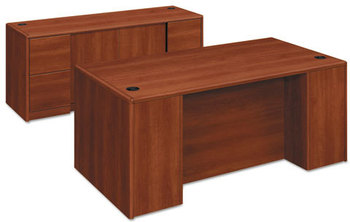 HON® 10700 Series™ Double Pedestal Desk with Full-Height Pedestals 72" x 36" 29.5", Cognac