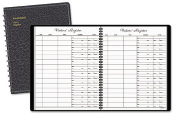 AT-A-GLANCE® Visitor Register Book Black Cover, 10.88 x 8.38 Sheets, 60 Sheets/Book