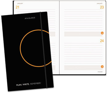 AT-A-GLANCE® Plan. Write. Remember.® Planning Notebook Two Days Per Page , 8.25 x 5, Black Cover, Undated