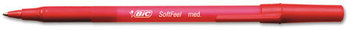 BIC® Soft Feel® Stick Ballpoint Pen,  Red Ink, 1mm, Medium, Dozen